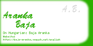 aranka baja business card